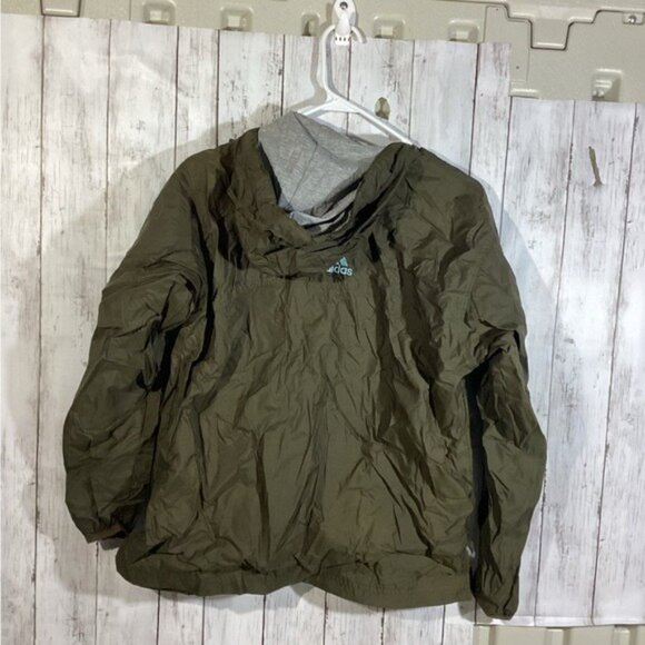 cowgirl argyle boho cozy grandpa dad Adidas Puffer Windbreaker Jacket Sz Medium - Picture 2 of 5